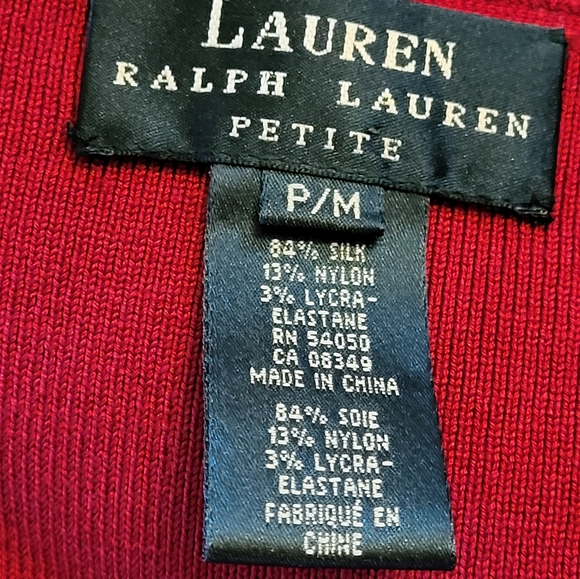 Ralph Lauren medium petite red silk cardigan - Picture 8 of 8